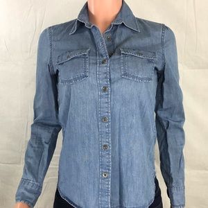 Banana Republic Blue Jean Shirt Women Size X-Small